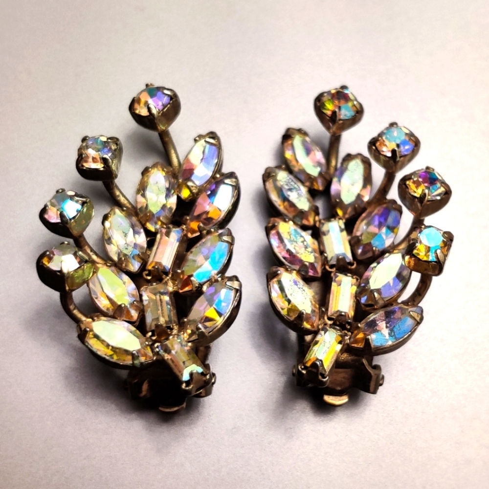 Sparkly Signed Sherman Crystal Earrings
